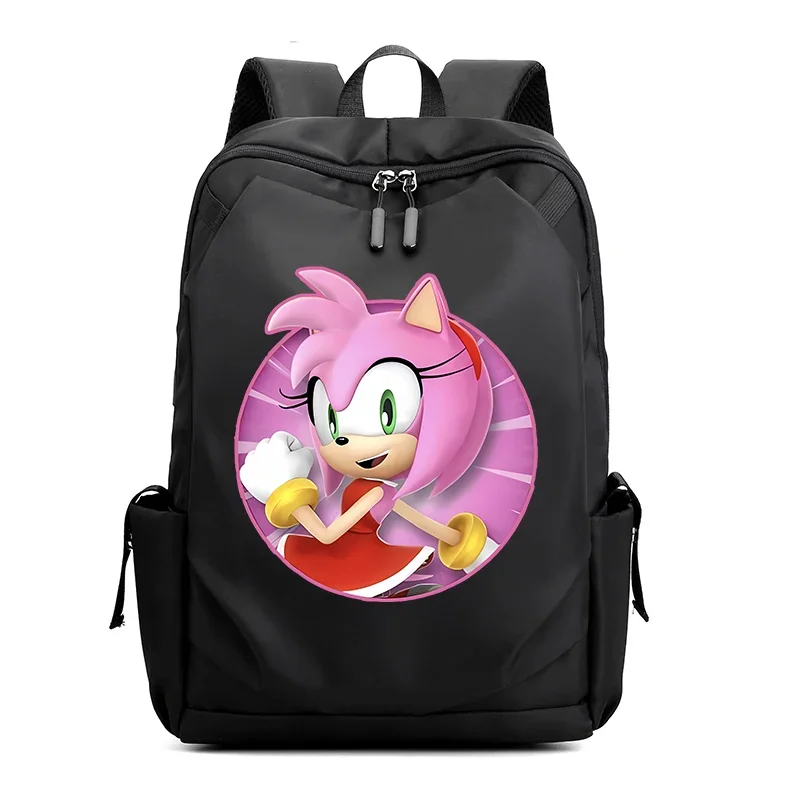 حقائب ظهر Sonics Game Figure Schoolbag School كاجوال عصرية مع أي أنماط خفيفة ومحمولة حقائب كتب للأولاد والبنات هدايا