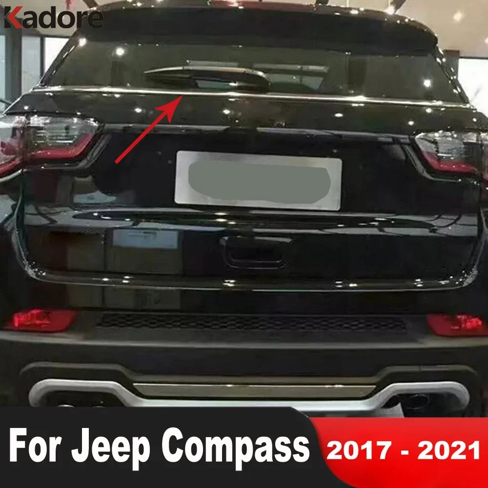 Rear Window Cover Trim For Jeep Compass 2017 2018 2019 2020 2021 Steel Car Tailgate Windows Lip Molding Strip Accessories