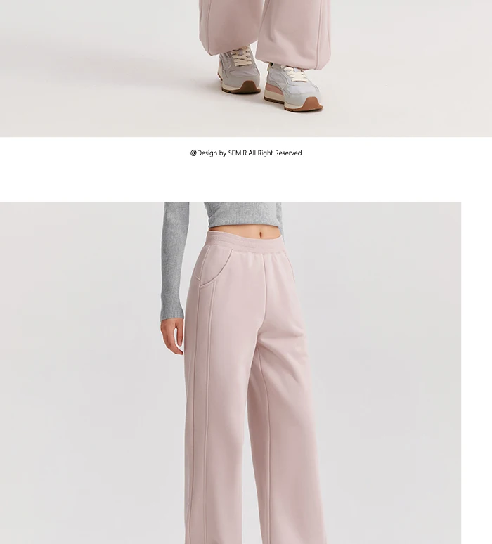 Semir Hosen Damen Thermische Antibakterielle Hosen 2024 Winter Neue Elegante Polar Fleece Einfarbige Weite Hosen – Detail 14