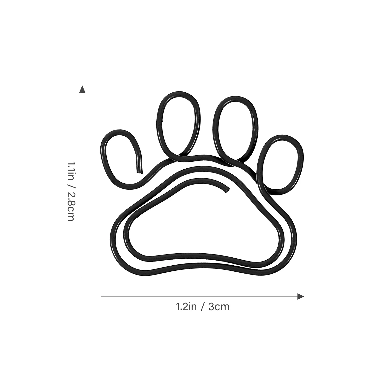 Büroklammer mit Cartoon-Pfotenabdruck, kreative Klammern in Form einer lustigen Klemme für Dokumenten-Büroklammern