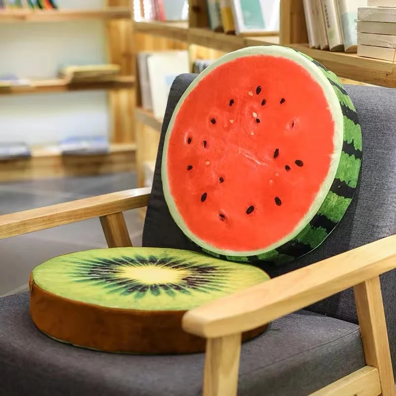 Thicken Fruit Design Round Soft Plush Cushion Tatami Office Chair Cushion Kindergarten Cartoon Cute Seat Pad Bedroom Sofa Pad