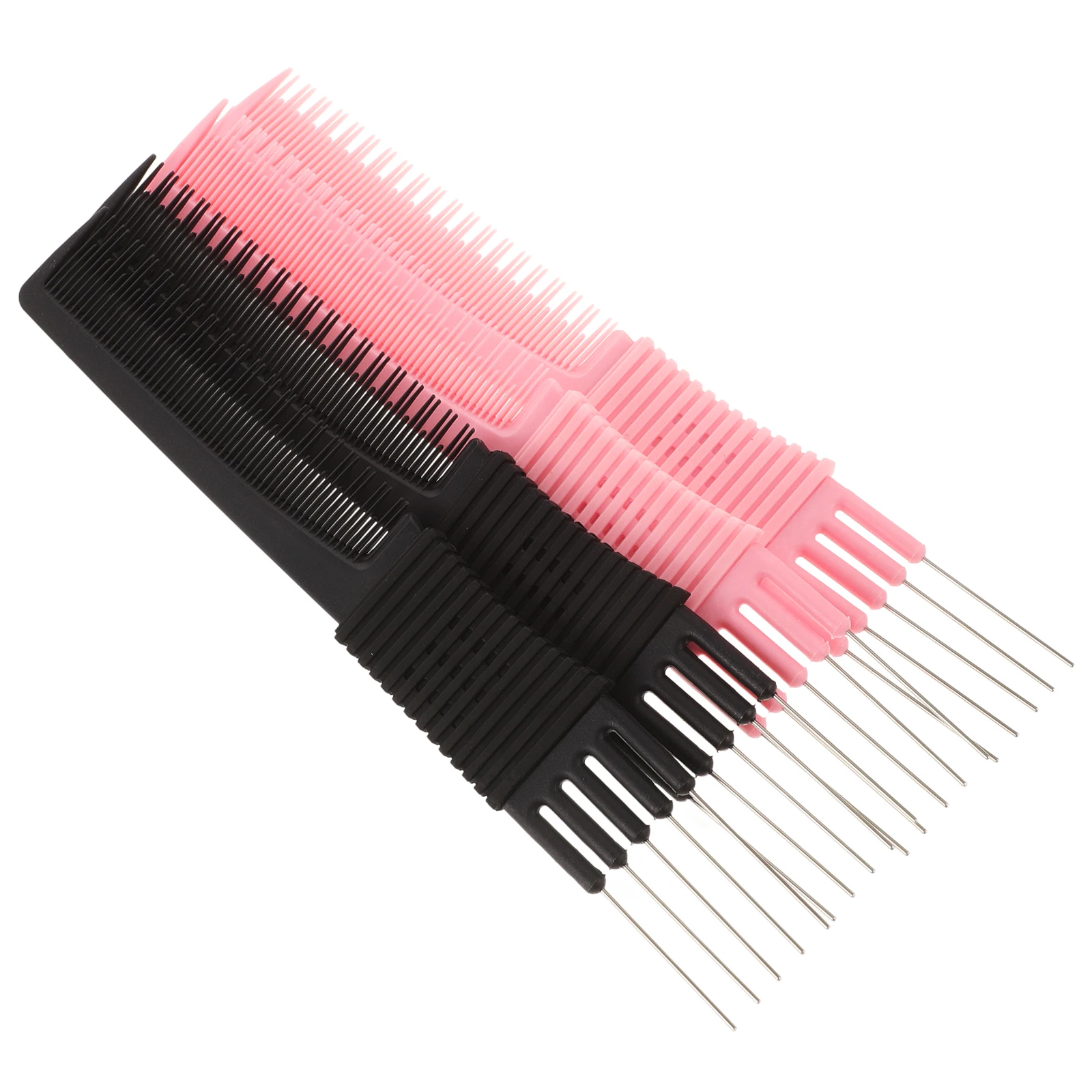 

4Pcs Professional Hair Styling Combs Set Metal Prong Comb Teasing Clip Pintail for Voluminous Curls Updos Men Women Barber