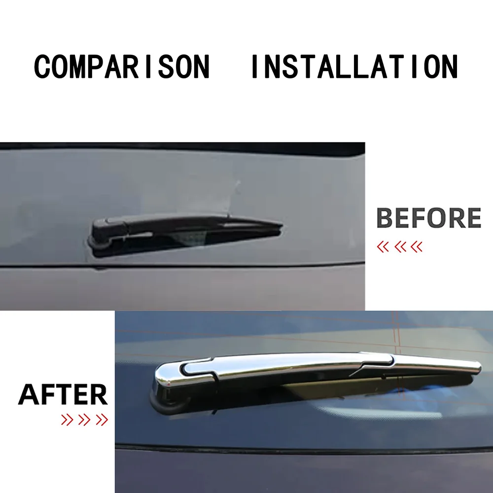 3Pcs ABS Chrome Car Rear Window Wiper Cover Trim Stickers for Renault Koleos for Samsung QM6 2016 - 2023 Protector Accessories