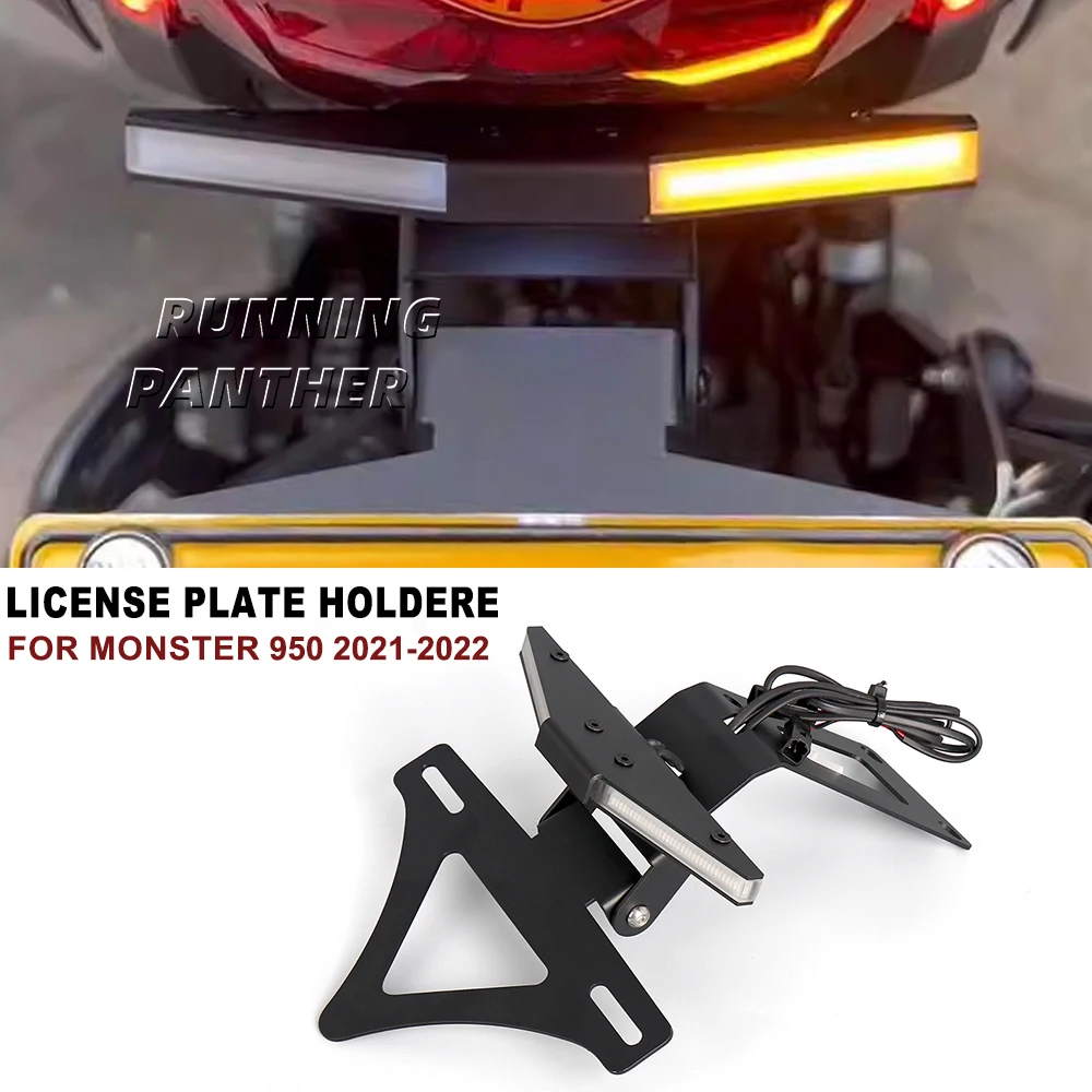 

NEW Motorcycle Rear Tail Bracket Integrated Turn Signal License Plate Holder FOR Ducati Monster 950 2021 2022