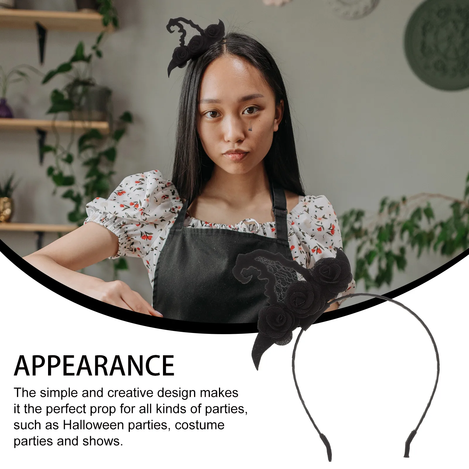 

2 Pcs Cosplay Hairbands Witch Hat Headband Black Halloween Party Headwear