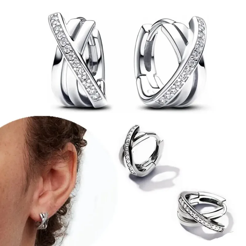 2024 New 925 Sterling Silver Sparkling Round Halo Hoop Earrings, Ideal Women's Jewelry Gift for Special Occasions