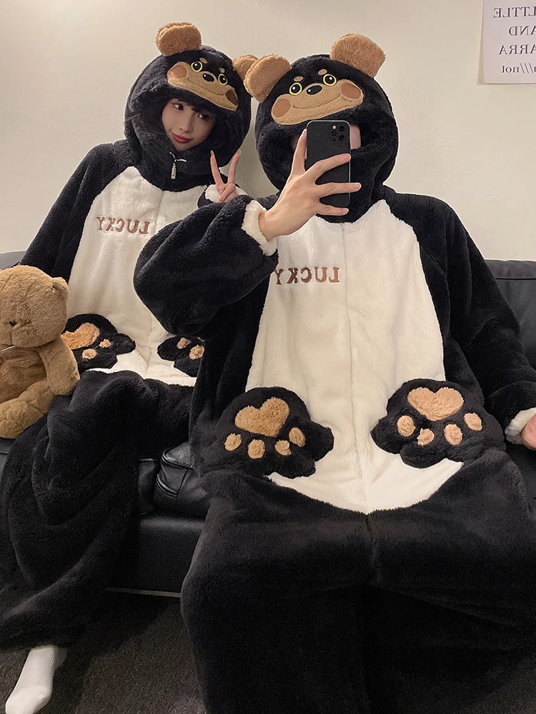 

DAIMELU мужской пижамный комплект, одежда для сна с длинными рукавами, зимняя утолщенная теплая мужская цельная домашняя одежда из кораллового флиса с героями мультфильмов, костюм для мальчика