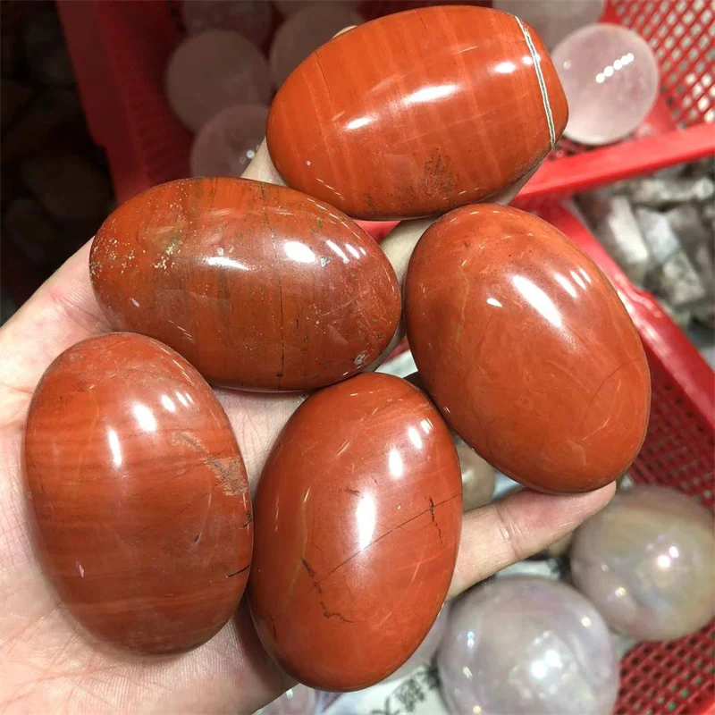 

Red Jasper Palm Stones Natural Gems Polished Quartz Crystal Healing Reiki Massage Gemstones Feng Shui Decoration