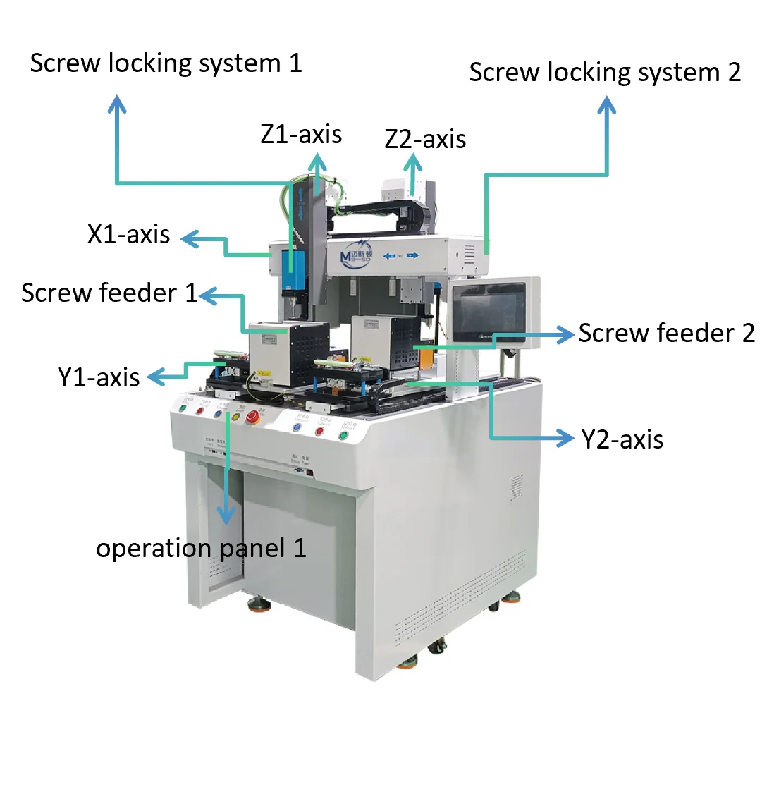 Dual-Head Stepping Motor Pneumatic Suction Back-to-Back 6-Axis Automatic Screw Locking Machine Engine 1 Year Precision