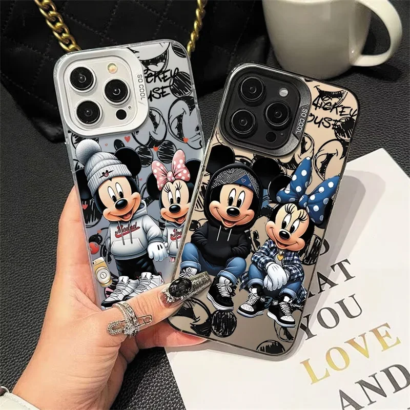 เคสคู่รักมิกกี้มินนี่เมาส์สำหรับ OPPO Reno 14 13F 12F 11F 12 10 11 13 Pro 8T 7 8 10 Pro Plus A3X Find X8  แบบแข็ง IMD