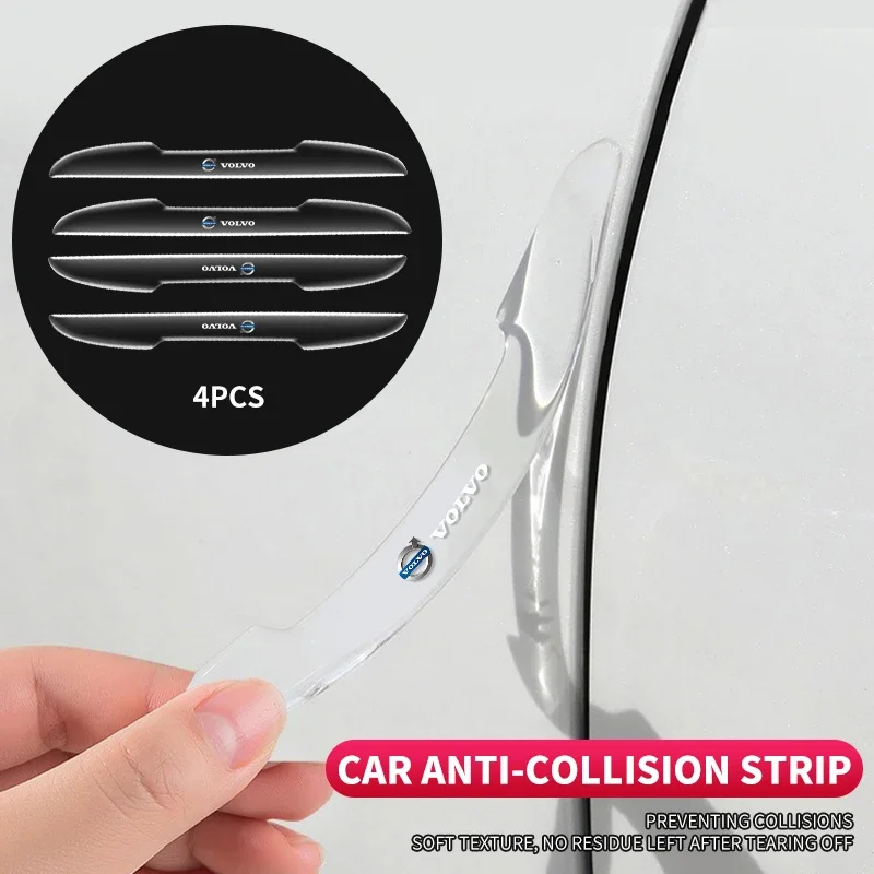 

4PCS Transparent Car Door Anti-collision Protector Bumper Strip Sticker For Volvo RDESIGN XC60 XC90 S60 S80 S60L V40 V60 AWD V90