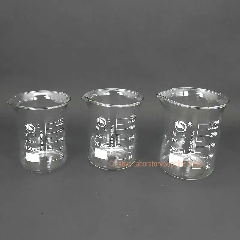 Different Sets Laboratory Borosilicate GLass beaker Scaled Measuring Cup Heat-resist Glass chemical container