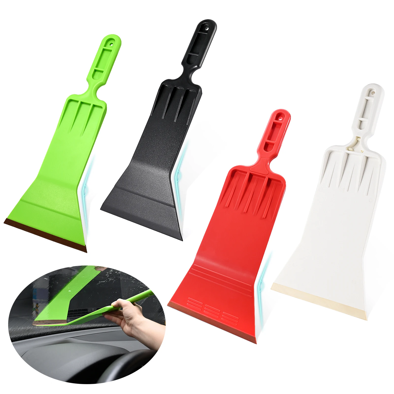 EHDIS Car Front Rear Windshield Squeegee Vinyl Tool Auto Wrap Window Film Tinting Scraper Long Handle Bulldozer Glass Cleaning