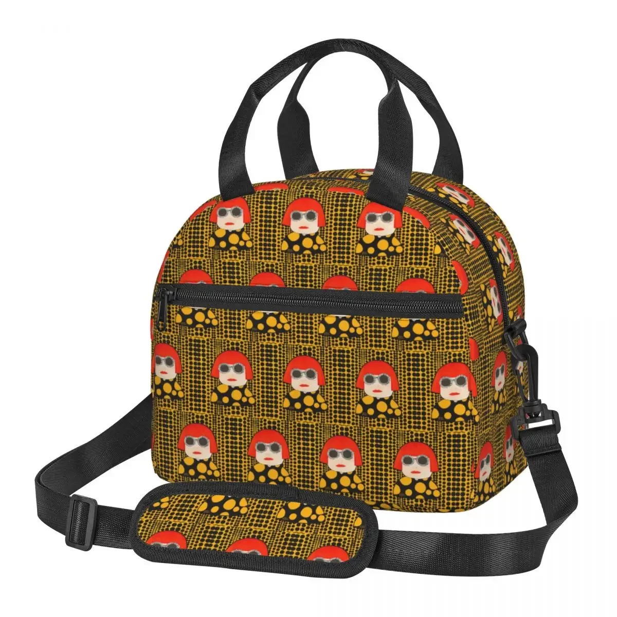 Yayoi Kusama Abstract Painting Insulated Lunch Bag for Women Children Leakproof Food Boxes Thermal Lunch Box Tote