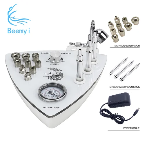 Máquina Microdermoabrasión Diamante 3 en 1 Vacío 65-68cmHg Exfoliación Peeling Hidratación Facial