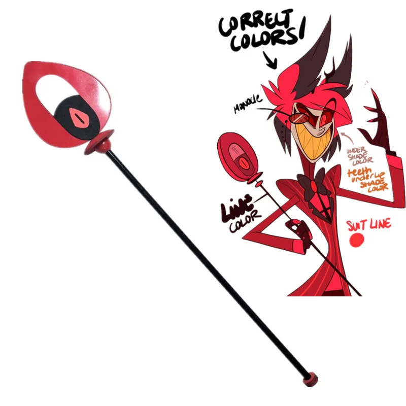 Hazbin Cosplay Hotel Alastor Cosplay Rekwisieten 85Cm Afneembare Verticale Microfoon Sticks Stokken Stokken Voor Halloween Carnaval Feest Rekwisieten