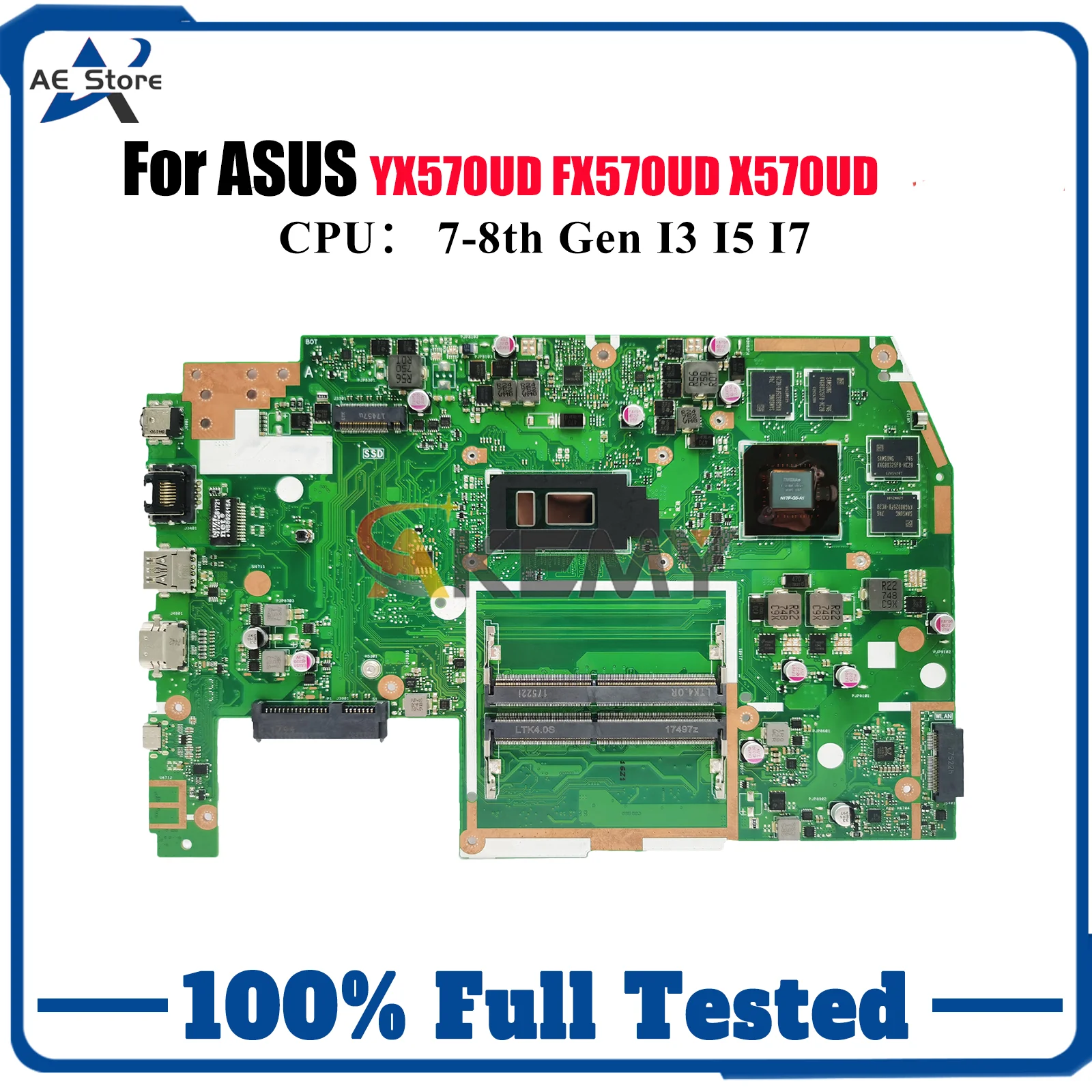 

X570UD Laptop Motherboard For ASUS VivoBook FX570UD X570UD X570U YX570UD Notebook Mainboard With I3 I5 I7 CPU 100% tests OK stk