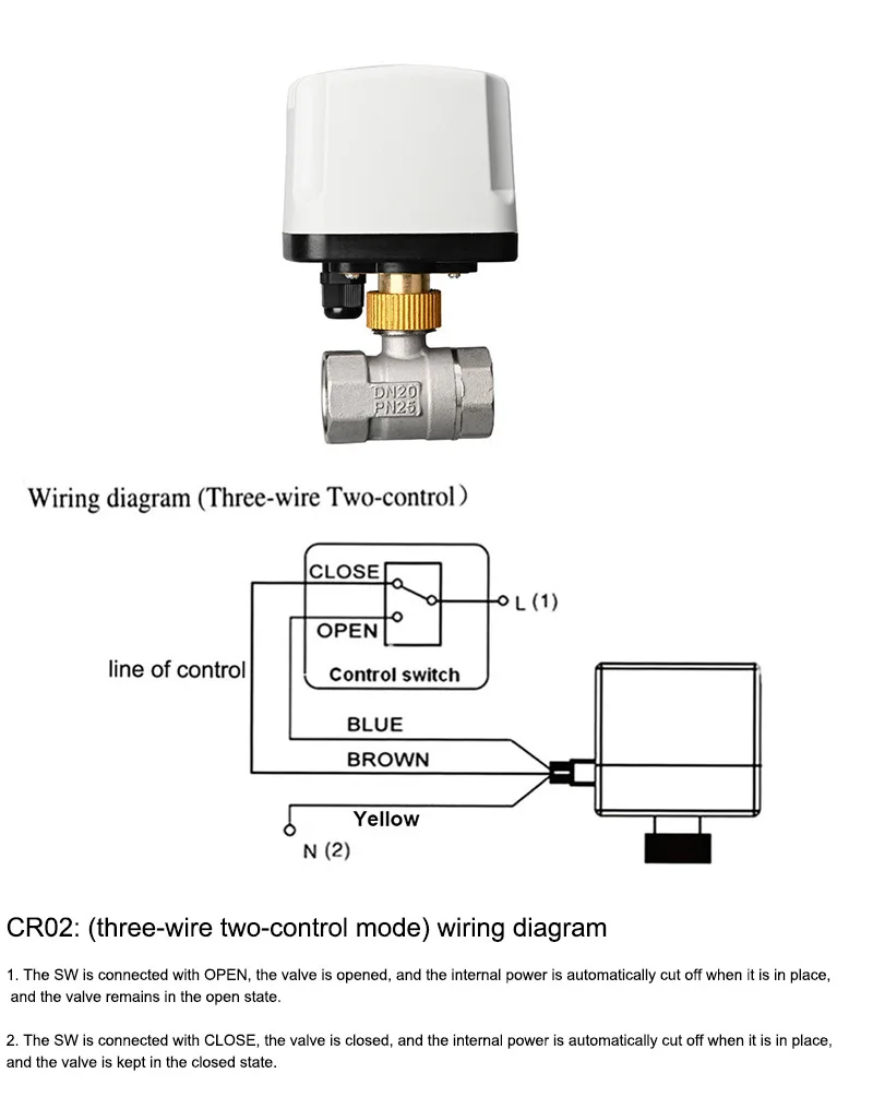 1/2" 3/4" 1" 2" Edelstahl-Motorventil 220V 12V 24V 3-Draht 2-Wege Elektrisches Kugelventil mit großem Drehmoment – Detail 1