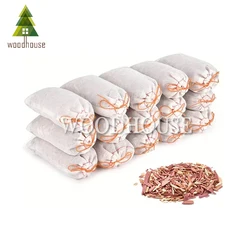 4PCS Cedar Sachets Bags, Red Cedar Chips Sachets for Shoes Clothes Storage, Closet and Drawers Fresh Scents