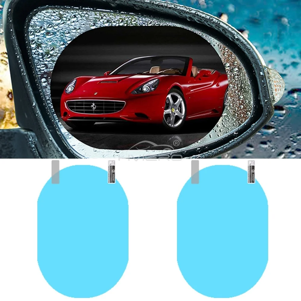 2Pcs Car Sticker Rainproof Film For Car Rearview Mirror Car Rearview Mirror Not Fog Rain Film Clear Sight In Rainy Days Car Film