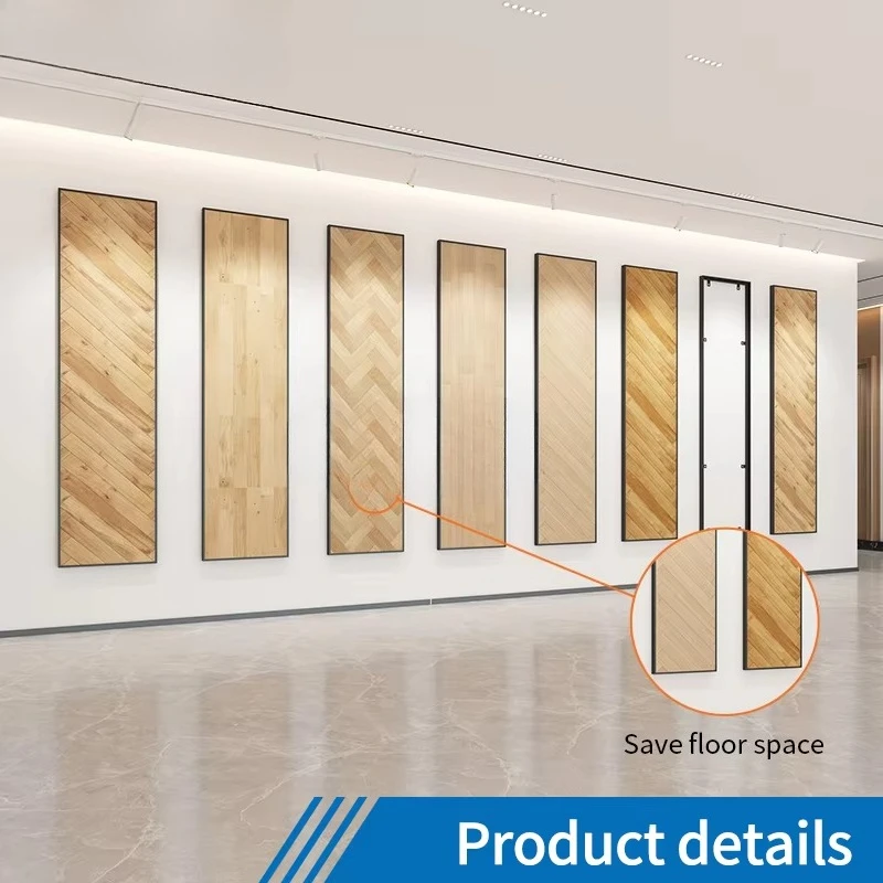 &c Custom Professional U-shaped Wooden Floorboard Wall Holder Foldable Display Rack Building Material Store Showroom Exhibition