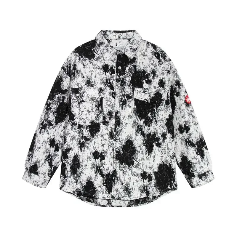 

High Street CAVEMPT CE Jacquard Embroidery Vintage Denim Shirt Men Women CAV EMPT Coat Hippie Clothes