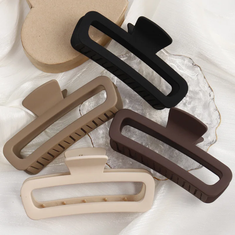 

13cm Temperament Frosted Texture Rectangular Simple Hairpin Ladies Elegant Shark Clip Fashion Girls Hairpin