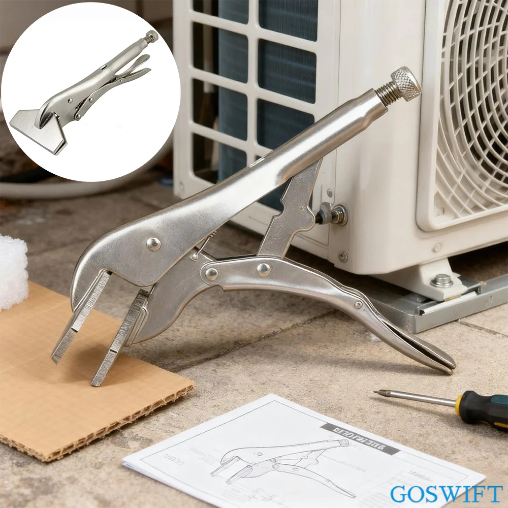 

8/10 Inch Locking Sheet Metal Tool, Carbon Steel Locking Pliers, Adjustable Wear-Resistant Flat-Head Vise Welding Jig Hand Tool