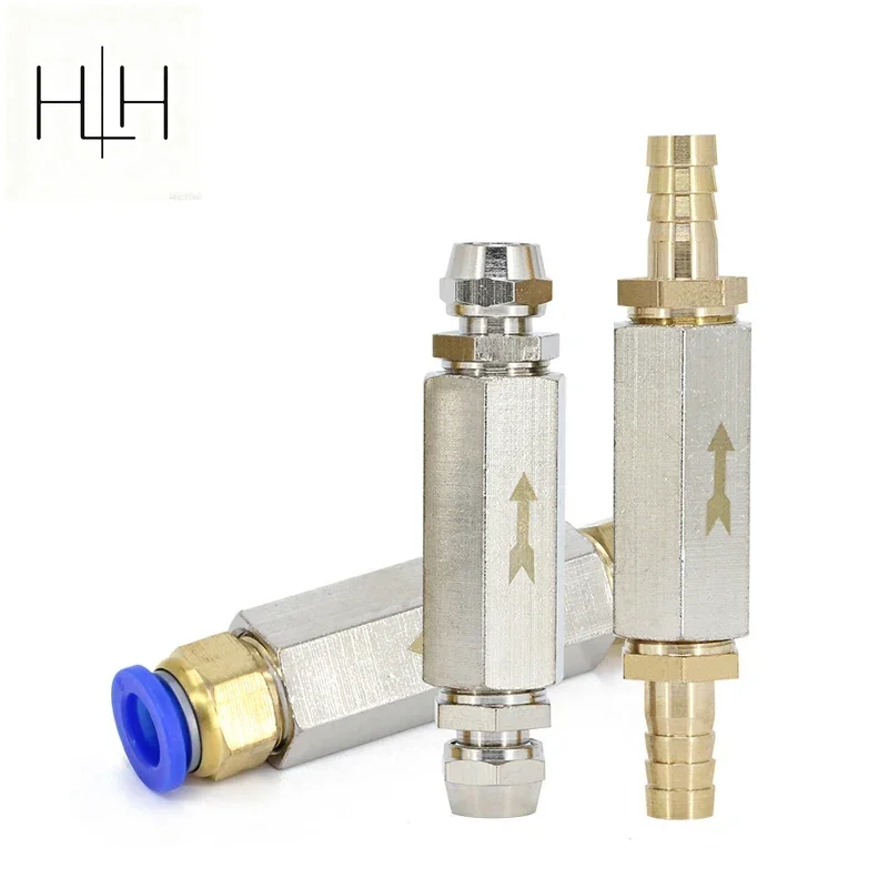 HLH CV Pneumatic Check Valve 1/8 1/4 3/8 1/2 Air Compressor Pipe Fitting Joint 6mm 8mm 10mm 12mm air gas hose Brass check valve