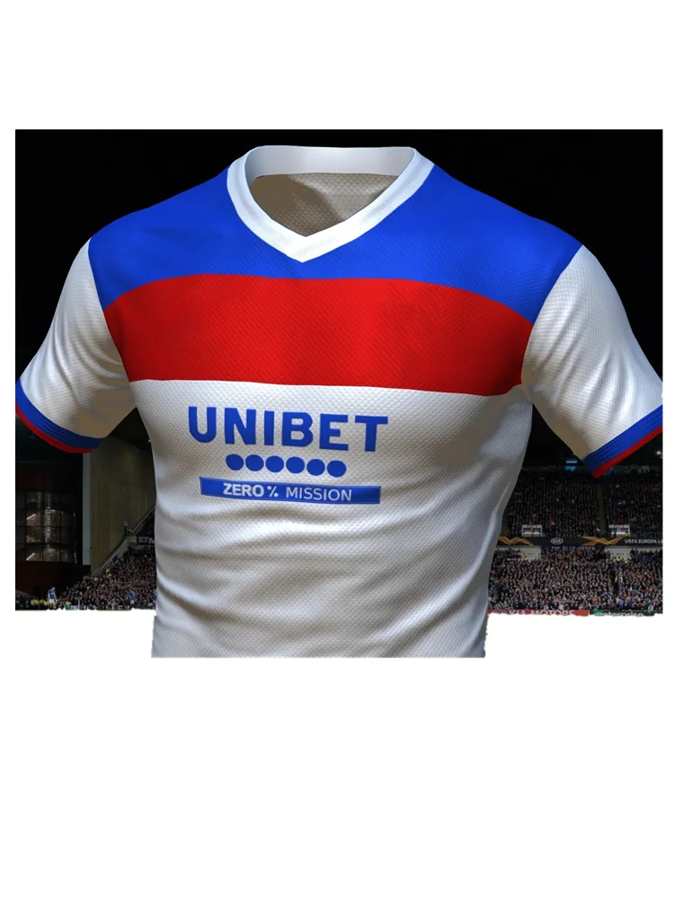 جديد وصول نمط رينجرز 2025-26 طبق الاصل لكرة القدم جيرسي رجل إمرأة تي شيرت رياضي الراحة تنفس موضة الملابس موتو #3