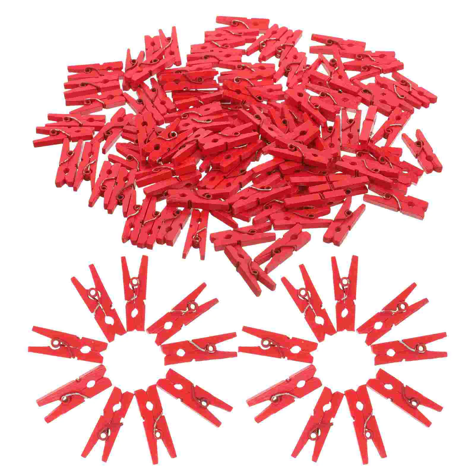 

100 Pcs Mini Clothespins Hangers to Photo Utility Clips Heavy Duty Christmas Craft Peg Wooden