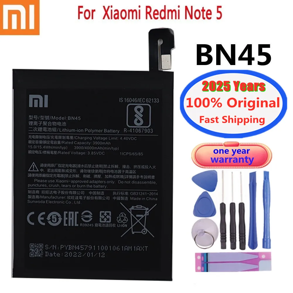 2025 Years Original Battery For Xiaomi Mi Redmi Note 10 10S 10X 9 9S 9T K30 K40 K20 8 8T 7 5 5A Pro POCO X3 M3 F3 F2 Pro Battery