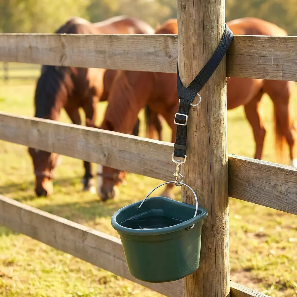 Durable Nylon Horse Bucket Hanger Strap Adjustable Stable Feeder Belt Equestrian Supplies For Stable Management view 3