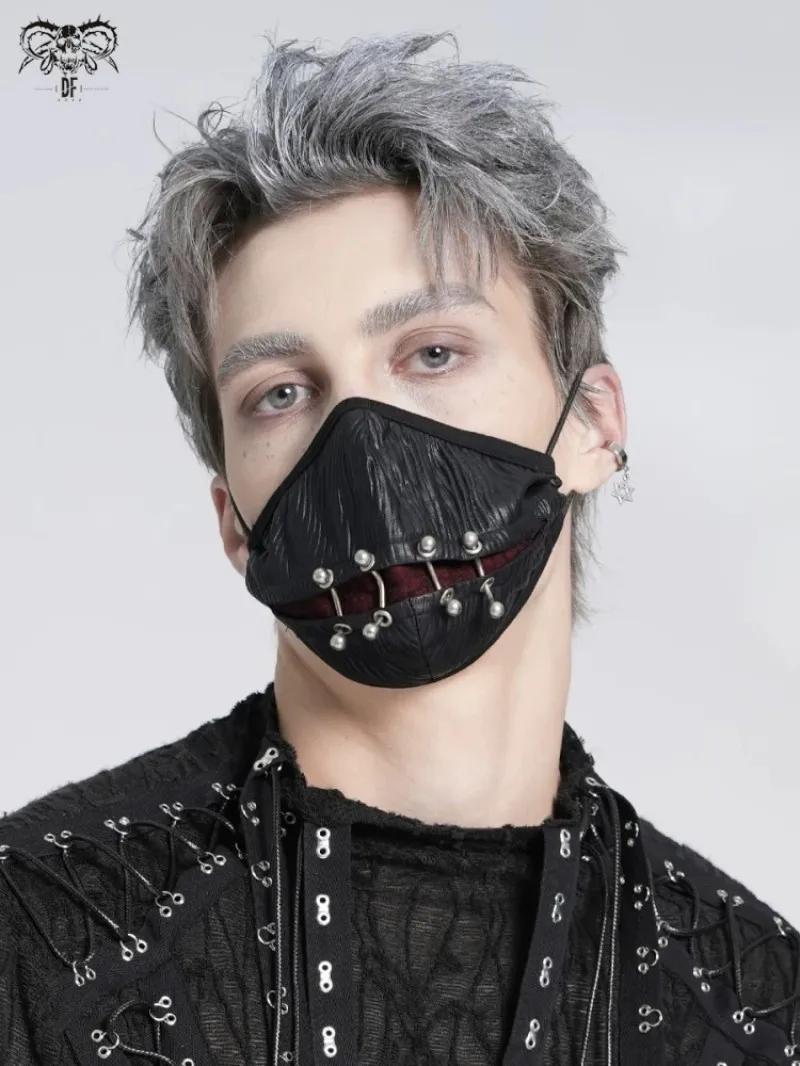 Devil Fashion Punk Metal Mask Gothic Hollow Face Mask Unisex Cosplay Costume Accessory for Halloween Masquerade Party Stage Perf