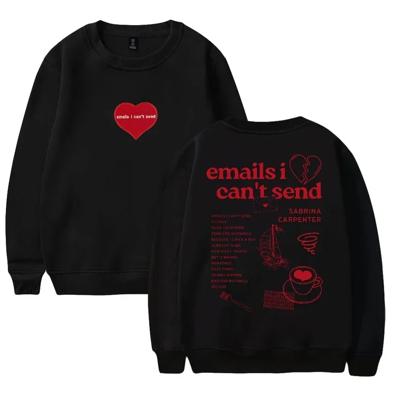 2024 Sabrina Carpenter Sweatshirt Emails I Can't Send Album 2024 Tour Crewneck Long Sleeve Streetwear Men Women Fashion Clothes