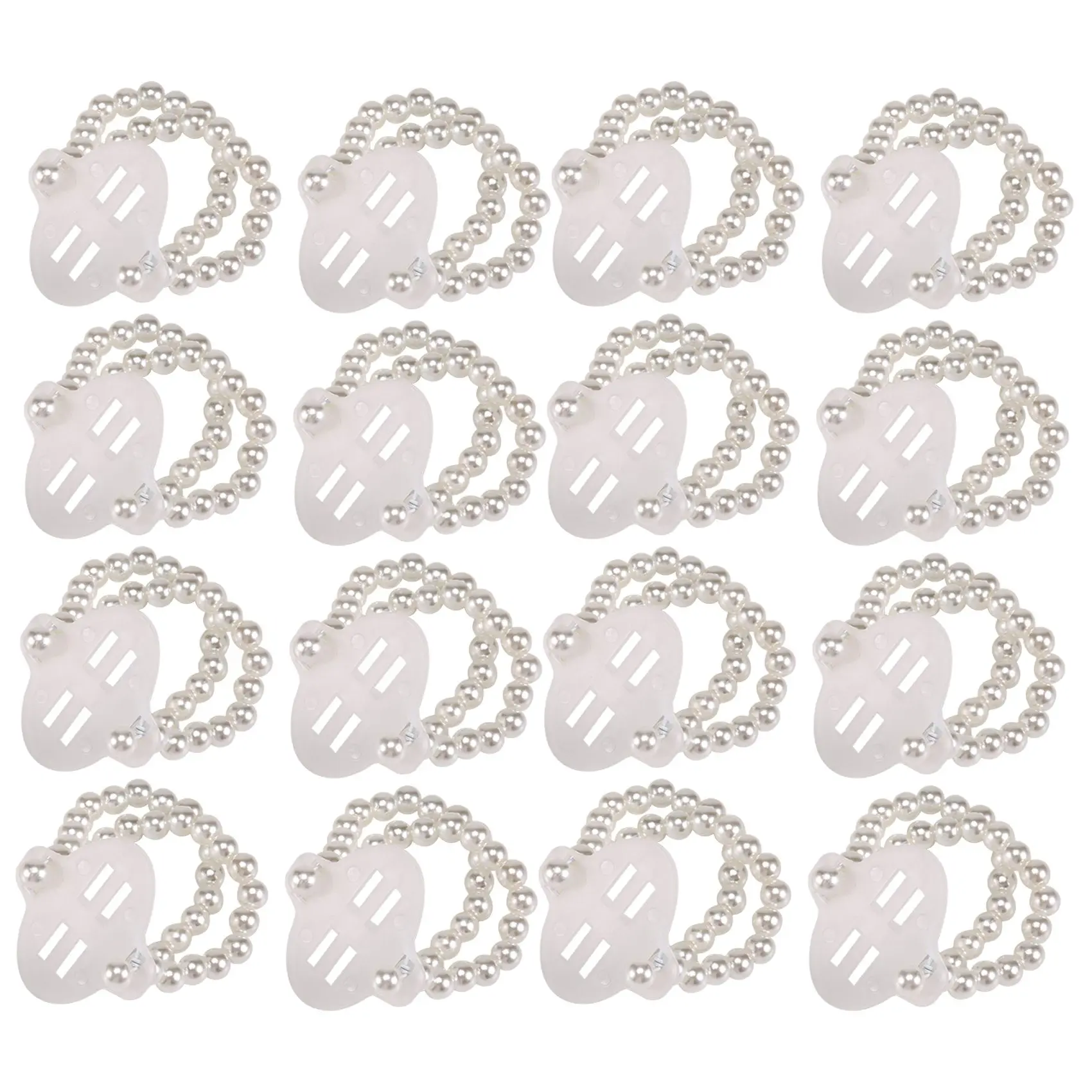 Fits for 16Pcs Elastic Pearl Wrist Bands Corsage Accessories Wedding Wrist DIY Artificial Flowers Decor for Wedding Beach Party