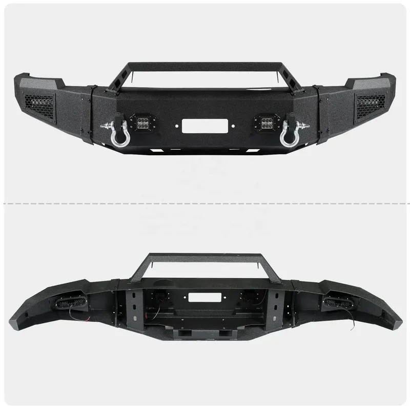 Sturdy Powder-Coated Steel Offroad Front Bull Bar Bumper Universal For Pickup Trucks Exterior Mod Parts