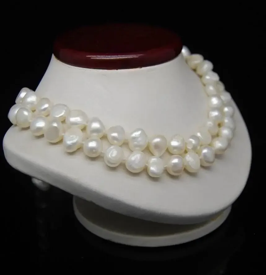 

32" Long 8-9MM White Color Irregular pearl necklace