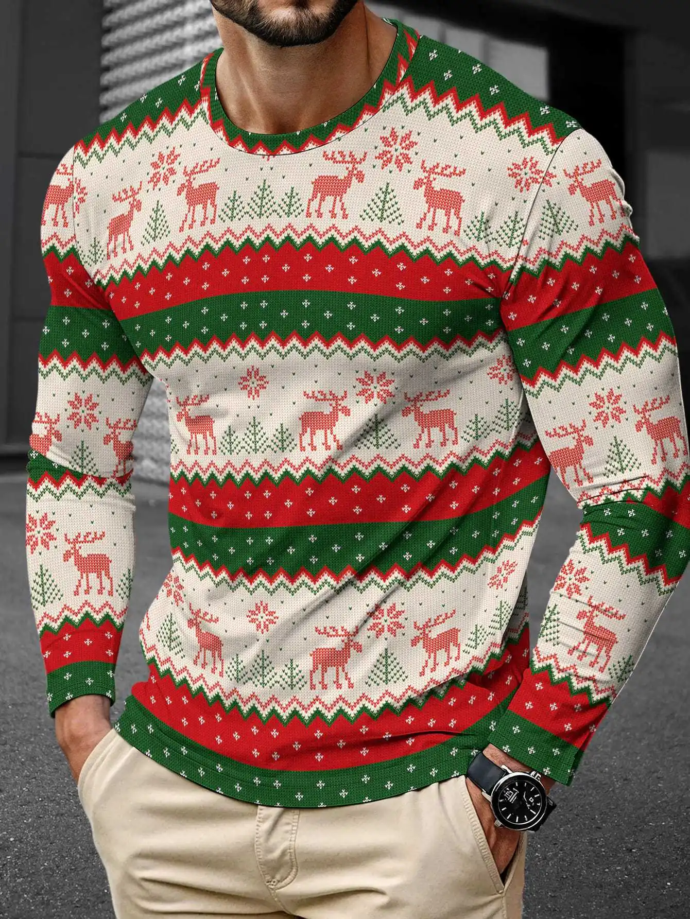 

Men's Fashion Casual Printed Fast Drying Breathable Long Sleeve T-Shirt Running Sports Fighting Training Clothing Motorcycle