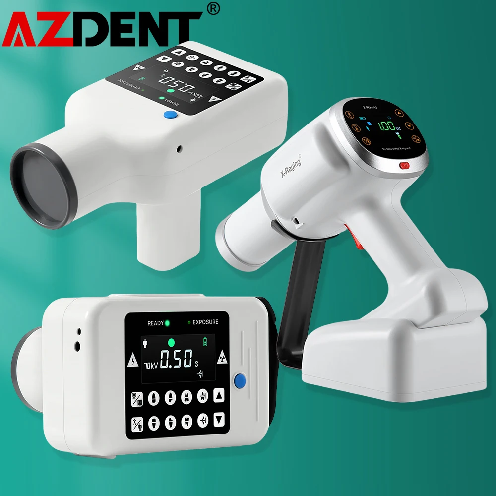 AZDENT Portable Dental X-ray Machine High Frequency X Ray Unit Compatible with Digital Sensor X-ray Film Lab Equipment Dentistry