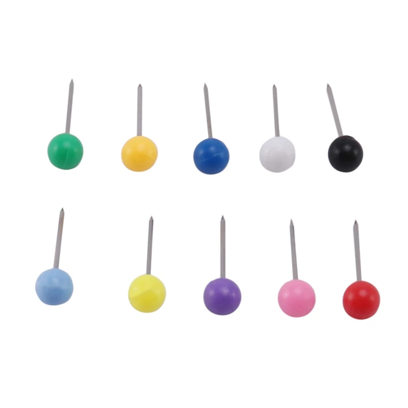 2000 Pcs Map Tacks Push Pins Plastic Head With Steel Point Cork,Board Safety Colored Thumbtack Office School Supply