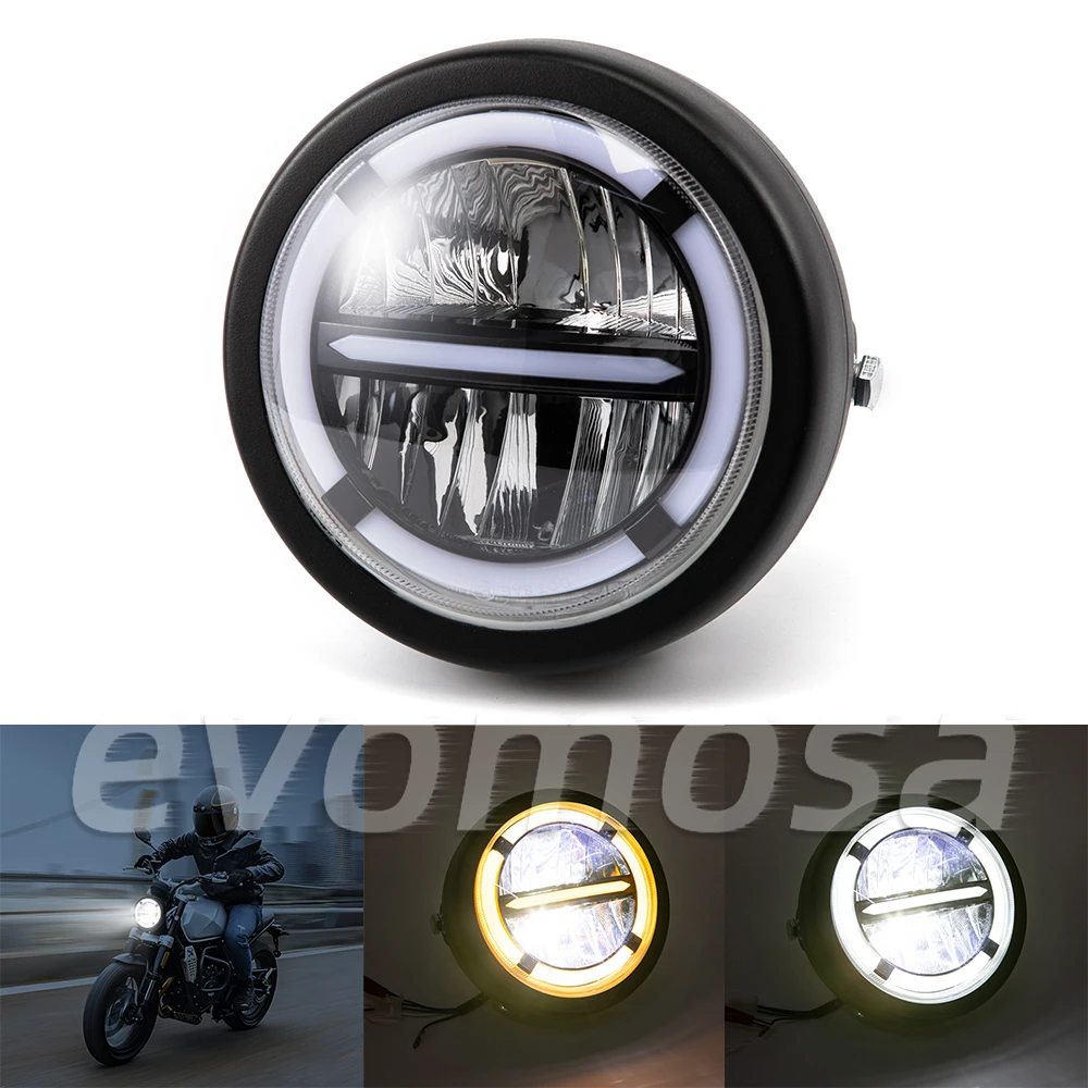 6.5 Inch Motorcycle Led Headlight Round Head Light Headlamp Universal For BMW K100RS R100RS R1200C R1200GS R1200R R1200RT