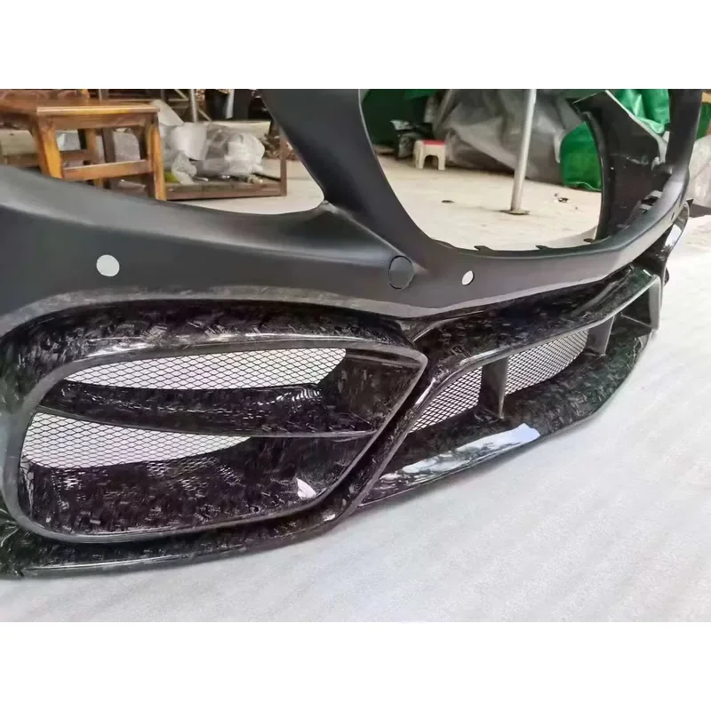 Carbon Fiber Front Bumper for Mercedes Benz C Class W205 C63 AMG Retrofit Accessories Body Kit 4