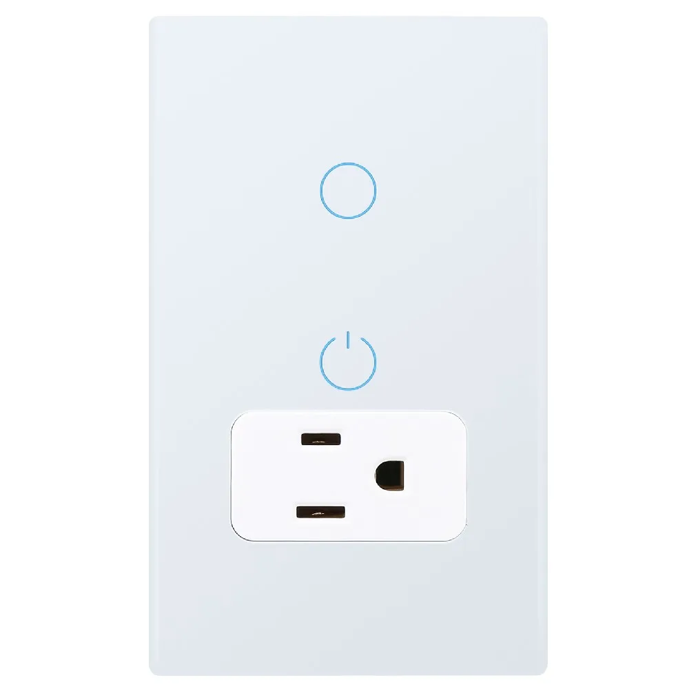 

Tuya Smart Combo Style 1 группа, стандарт США, 15 А, 90-250 В, сенсорный выключатель света и настенная розетка с Wi-Fi, умная розетка