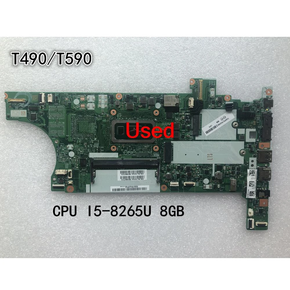 NM-B901 For Lenovo ThinkPad T490 T590 Laptop Motherboard Mainboard CPU I5-8265U 8GB UMA  FRU 02HK923 01YT335