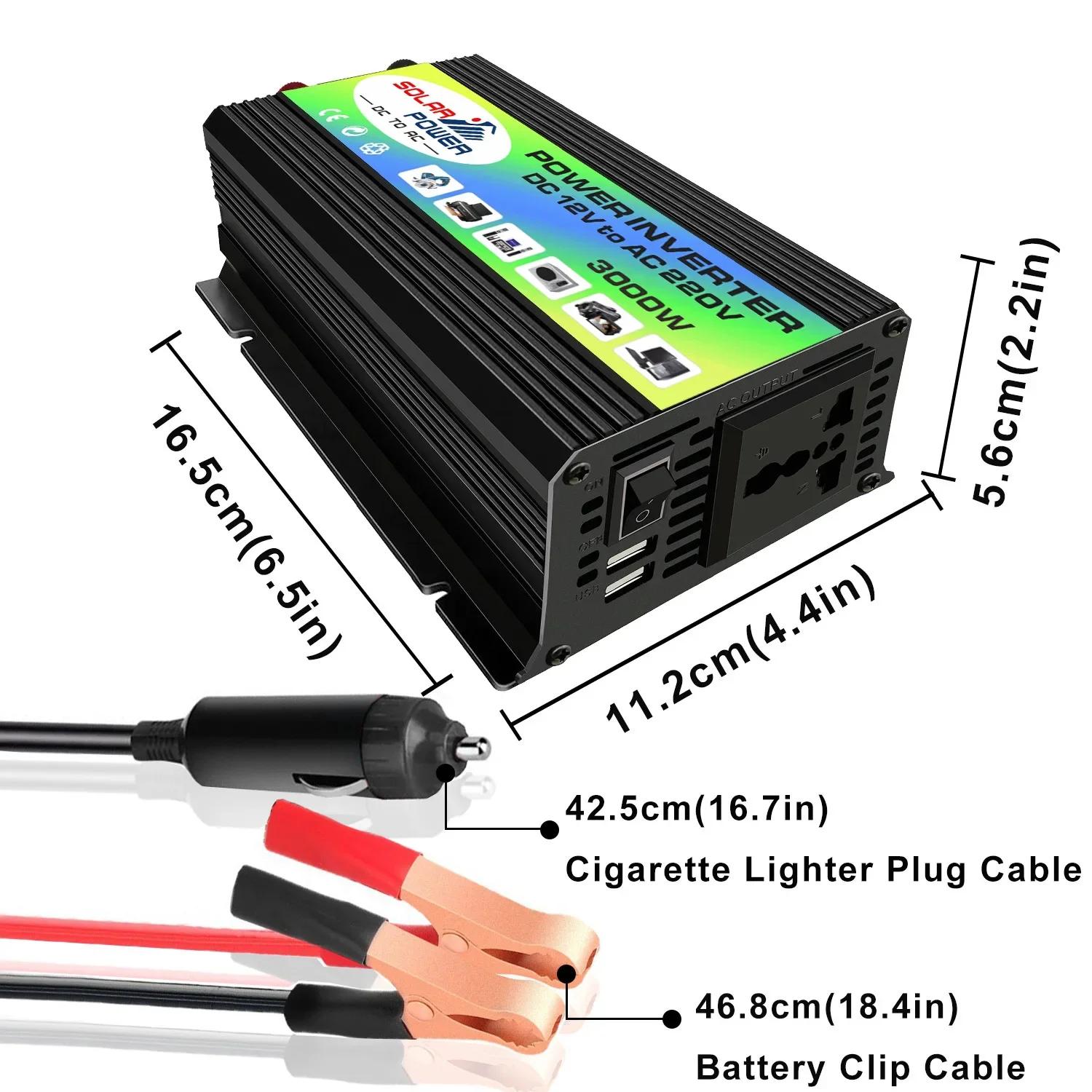 YINGFA Buy One Get One Free 12V To 220V 110V Rated Output 300W Solar / Car Power Inverter Modified Sine Wave 50 Hz 60Hz