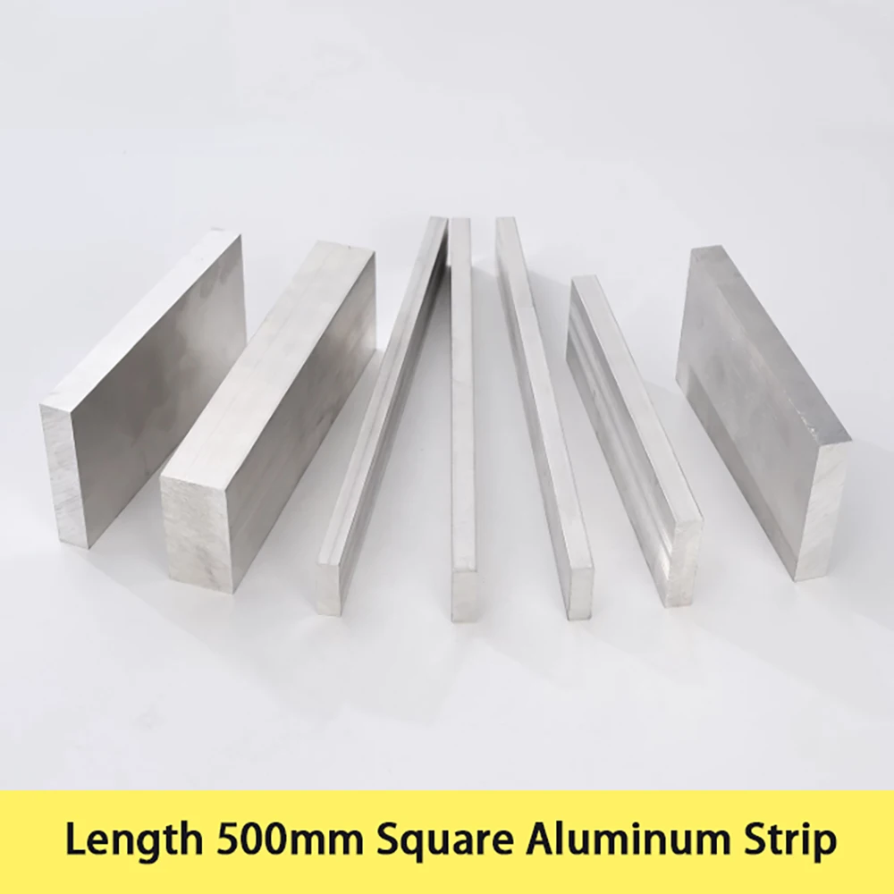 1Pcs Thick 1/2/2.5/3/4/5mm Length 500mm Aluminum Alloy Flat Bar Square Aluminum Strip DIY CNC Processing Material Accessories