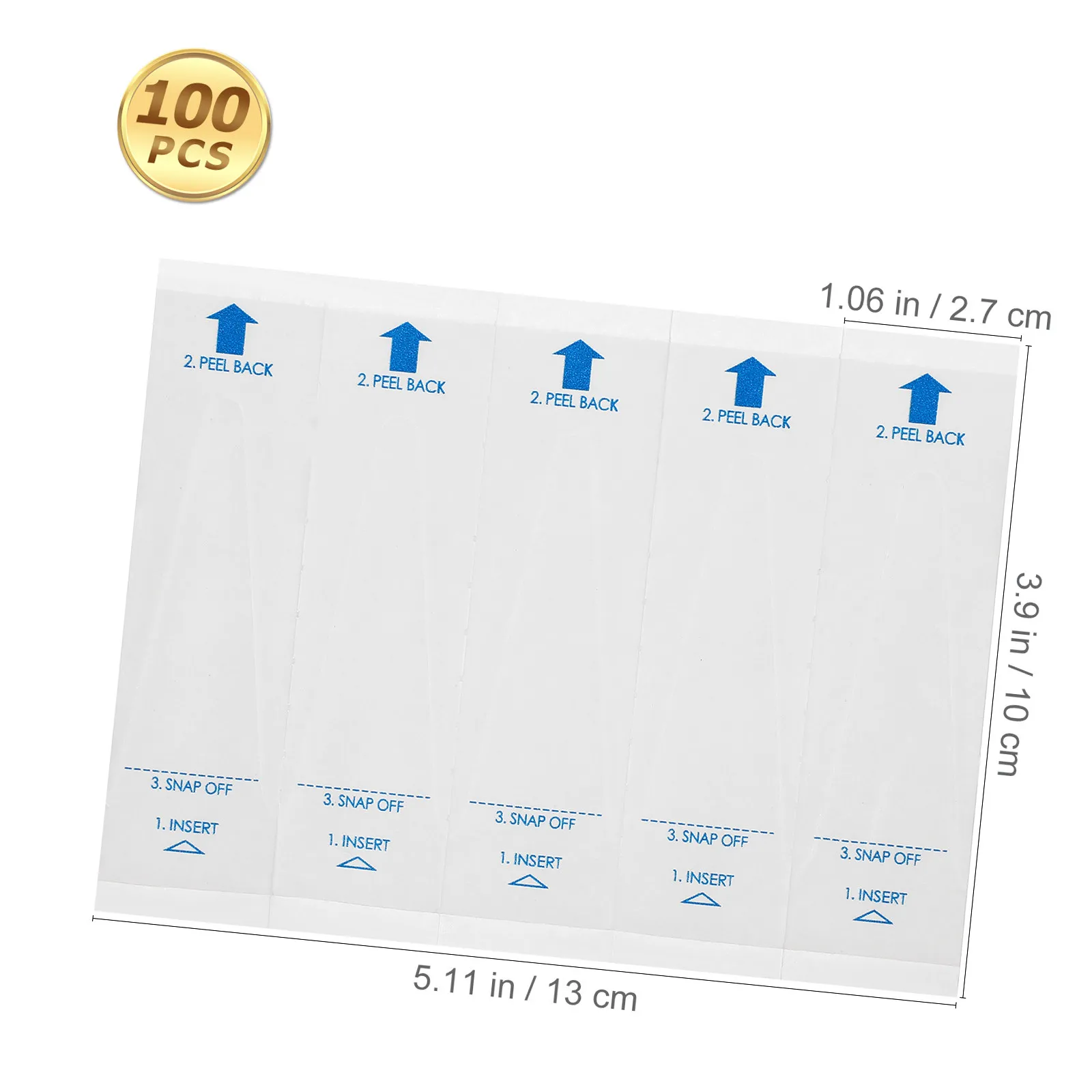 100Pcs Pe Disposable Thermometer Covers for Digital Thermometers Easy Peel Insert Arrow Direction Safe Germ Proof Hygienic Baby
