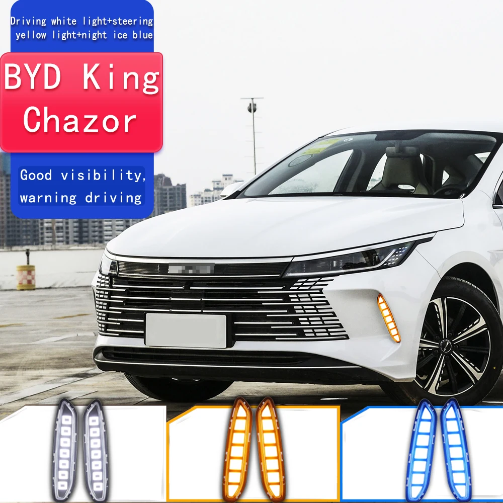

2PCS Car DRL For BYD KING Chazor 2023 2024 LED Daytime Running Lights Daylight Turn Signal Car Styling Fog light