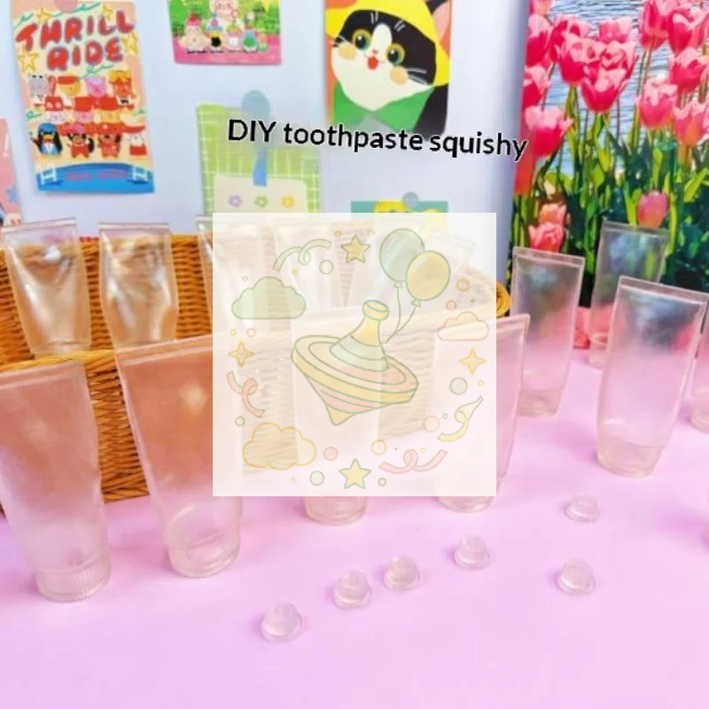 1/3Pcs Toothpaste DIY Empty Ball Skin Soft TPR Flexible DIY Pressure Ball Kit Transparent Slow Rebound Handmade Ball Skin Child